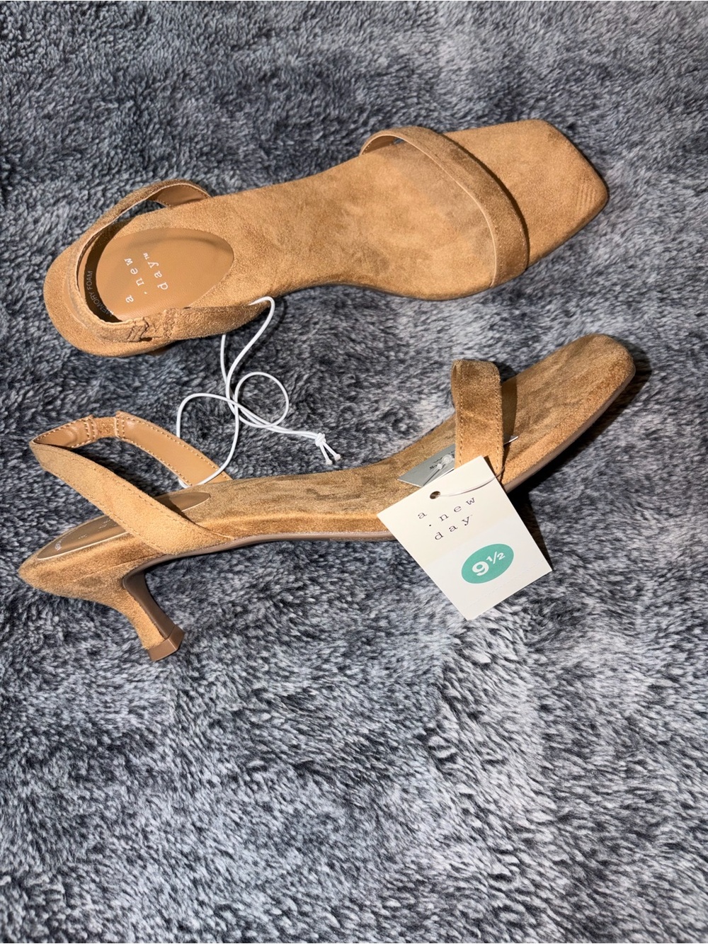 a new day Tan Suede Slingback Kitten Heel Sandals
